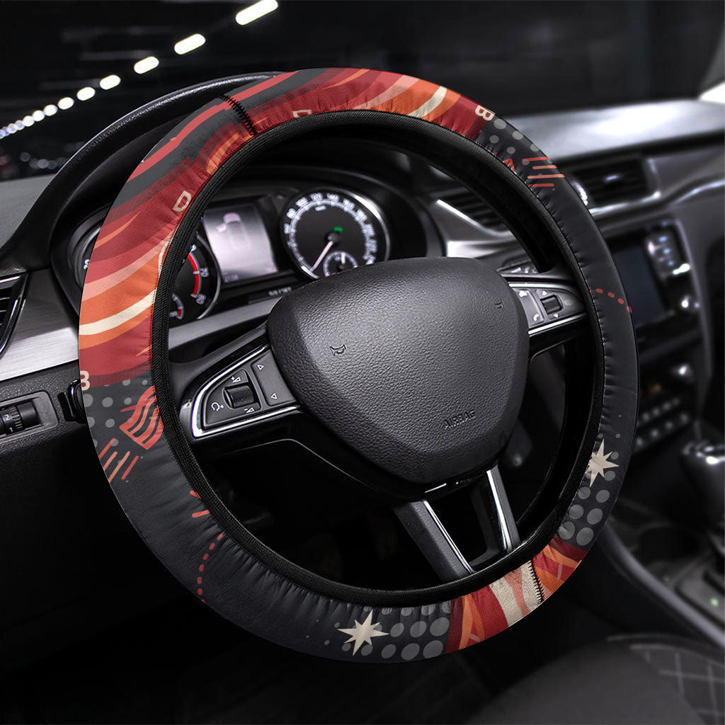 International Bacon Day United By Bacon Steering Wheel Cover Retro Bacon Globe and Cool Bacon Mascot Graphic