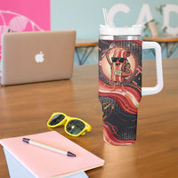International Bacon Day United By Bacon Tumbler With Handle Retro Bacon Globe and Cool Bacon Mascot Graphic
