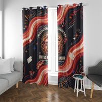 International Bacon Day United By Bacon Window Curtain Retro Bacon Globe and Cool Bacon Mascot Graphic