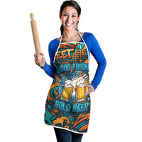 Beer Lovers Cheers To Good Times Apron Urban Graffiti Pattern With Frothy Clinking Mugs Art