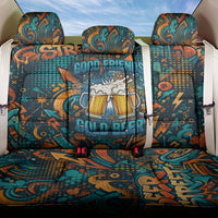 Beer Lovers Cheers To Good Times Back Car Seat Cover Urban Graffiti Pattern With Frothy Clinking Mugs Art