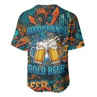Beer Lovers Cheers To Good Times Baseball Jersey Urban Graffiti Pattern With Frothy Clinking Mugs Art