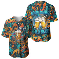 Beer Lovers Cheers To Good Times Baseball Jersey Urban Graffiti Pattern With Frothy Clinking Mugs Art