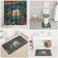 Beer Lovers Cheers To Good Times Bathroom Set Urban Graffiti Pattern With Frothy Clinking Mugs Art