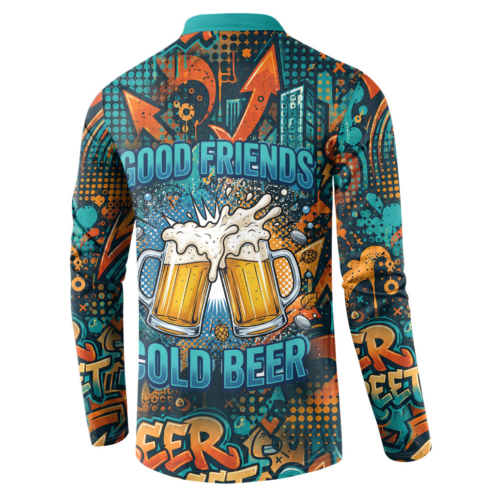 Beer Lovers Cheers To Good Times Button Sweatshirt Urban Graffiti Pattern With Frothy Clinking Mugs Art