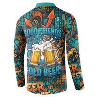 Beer Lovers Cheers To Good Times Button Sweatshirt Urban Graffiti Pattern With Frothy Clinking Mugs Art