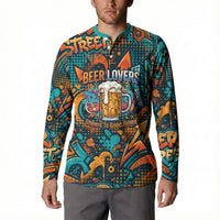 Beer Lovers Cheers To Good Times Button Sweatshirt Urban Graffiti Pattern With Frothy Clinking Mugs Art