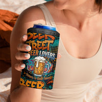 Beer Lovers Cheers To Good Times 4 in 1 Can Cooler Tumbler Urban Graffiti Pattern With Frothy Clinking Mugs Art