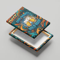 Beer Lovers Cheers To Good Times Canvas Wall Art Urban Graffiti Pattern With Frothy Clinking Mugs Art