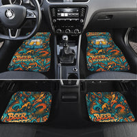 Beer Lovers Cheers To Good Times Car Mats Urban Graffiti Pattern With Frothy Clinking Mugs Art