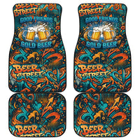 Beer Lovers Cheers To Good Times Car Mats Urban Graffiti Pattern With Frothy Clinking Mugs Art