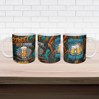 Beer Lovers Cheers To Good Times Ceramic Mug Urban Graffiti Pattern With Frothy Clinking Mugs Art