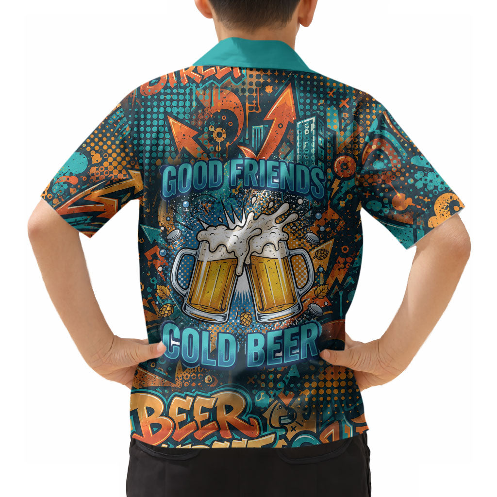 Beer Lovers Cheers To Good Times Hawaiian Shirt Urban Graffiti Pattern With Frothy Clinking Mugs Art