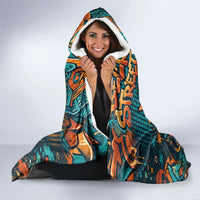 Beer Lovers Cheers To Good Times Hooded Blanket Urban Graffiti Pattern With Frothy Clinking Mugs Art