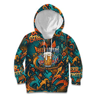Beer Lovers Cheers To Good Times Kid Hoodie Urban Graffiti Pattern With Frothy Clinking Mugs Art