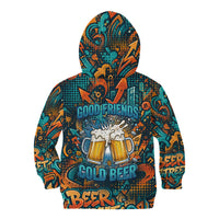 Beer Lovers Cheers To Good Times Kid Hoodie Urban Graffiti Pattern With Frothy Clinking Mugs Art
