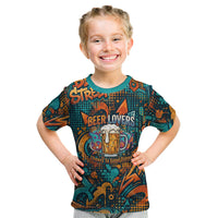 Beer Lovers Cheers To Good Times Kid T Shirt Urban Graffiti Pattern With Frothy Clinking Mugs Art