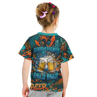 Beer Lovers Cheers To Good Times Kid T Shirt Urban Graffiti Pattern With Frothy Clinking Mugs Art