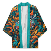 Beer Lovers Cheers To Good Times Kimono Urban Graffiti Pattern With Frothy Clinking Mugs Art