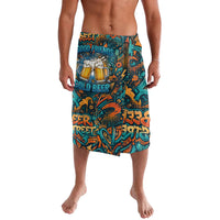 Beer Lovers Cheers To Good Times Lavalava Urban Graffiti Pattern With Frothy Clinking Mugs Art