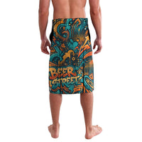 Beer Lovers Cheers To Good Times Lavalava Urban Graffiti Pattern With Frothy Clinking Mugs Art