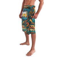 Beer Lovers Cheers To Good Times Lavalava Urban Graffiti Pattern With Frothy Clinking Mugs Art