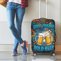Beer Lovers Cheers To Good Times Luggage Cover Urban Graffiti Pattern With Frothy Clinking Mugs Art