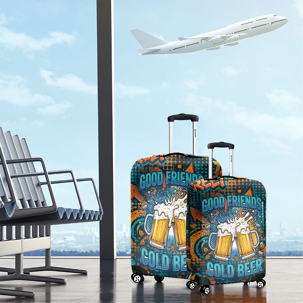Beer Lovers Cheers To Good Times Luggage Cover Urban Graffiti Pattern With Frothy Clinking Mugs Art
