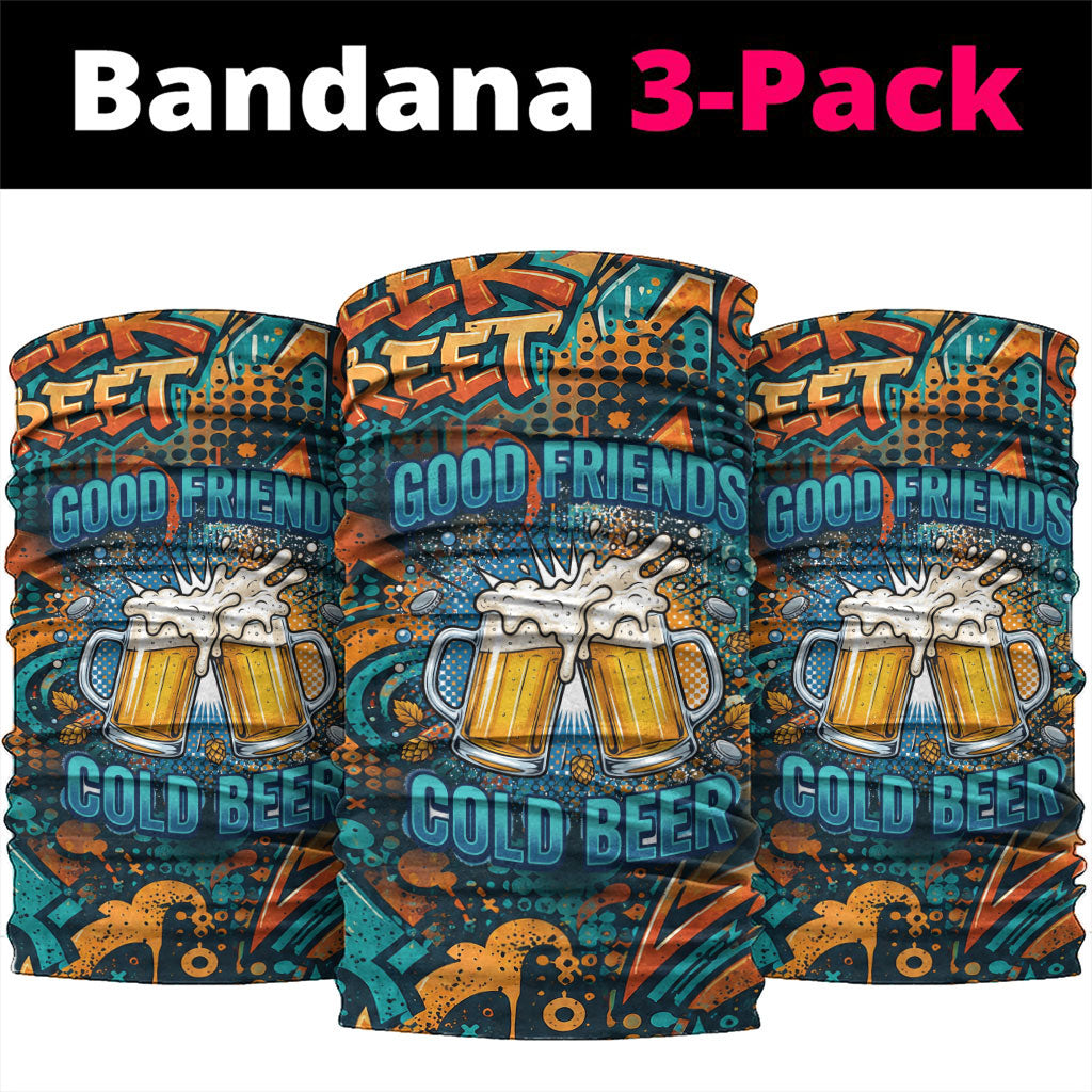 Beer Lovers Cheers To Good Times Neck Gaiter Urban Graffiti Pattern With Frothy Clinking Mugs Art