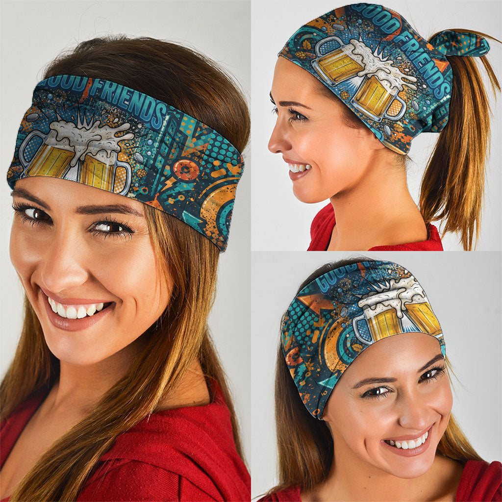 Beer Lovers Cheers To Good Times Neck Gaiter Urban Graffiti Pattern With Frothy Clinking Mugs Art