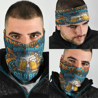 Beer Lovers Cheers To Good Times Neck Gaiter Urban Graffiti Pattern With Frothy Clinking Mugs Art