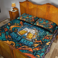 Beer Lovers Cheers To Good Times Quilt Bed Set Urban Graffiti Pattern With Frothy Clinking Mugs Art