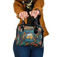 Beer Lovers Cheers To Good Times Shoulder Handbag Urban Graffiti Pattern With Frothy Clinking Mugs Art