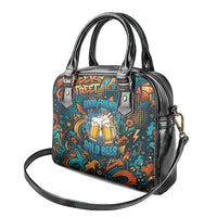 Beer Lovers Cheers To Good Times Shoulder Handbag Urban Graffiti Pattern With Frothy Clinking Mugs Art