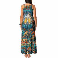 Beer Lovers Cheers To Good Times Tank Maxi Dress Urban Graffiti Pattern With Frothy Clinking Mugs Art