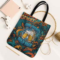Beer Lovers Cheers To Good Times Tote Bag Urban Graffiti Pattern With Frothy Clinking Mugs Art