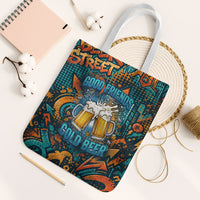 Beer Lovers Cheers To Good Times Tote Bag Urban Graffiti Pattern With Frothy Clinking Mugs Art