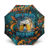 Beer Lovers Cheers To Good Times Umbrella Urban Graffiti Pattern With Frothy Clinking Mugs Art