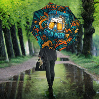Beer Lovers Cheers To Good Times Umbrella Urban Graffiti Pattern With Frothy Clinking Mugs Art