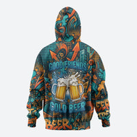 Beer Lovers Cheers To Good Times Zip Hoodie Urban Graffiti Pattern With Frothy Clinking Mugs Art