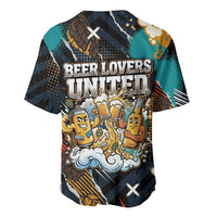 Beer Lovers United Brew Mode On Baseball Jersey Retro Comic Beer Characters Clinking Glasses