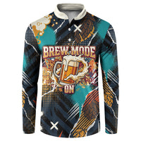 Beer Lovers United Brew Mode On Button Sweatshirt Retro Comic Beer Characters Clinking Glasses