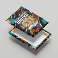Beer Lovers United Brew Mode On Canvas Wall Art Retro Comic Beer Characters Clinking Glasses