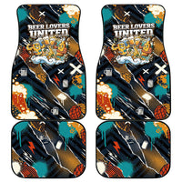 Beer Lovers United Brew Mode On Car Mats Retro Comic Beer Characters Clinking Glasses
