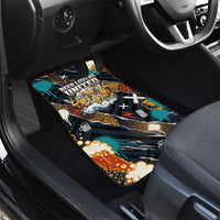 Beer Lovers United Brew Mode On Car Mats Retro Comic Beer Characters Clinking Glasses