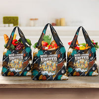 Beer Lovers United Brew Mode On Grocery Bag Retro Comic Beer Characters Clinking Glasses