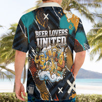 Beer Lovers United Brew Mode On Hawaiian Shirt Retro Comic Beer Characters Clinking Glasses