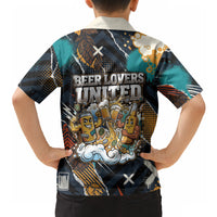 Beer Lovers United Brew Mode On Hawaiian Shirt Retro Comic Beer Characters Clinking Glasses
