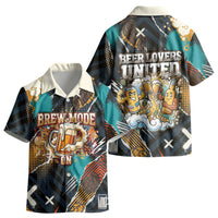 Beer Lovers United Brew Mode On Kid Hawaiian Shirt Retro Comic Beer Characters Clinking Glasses