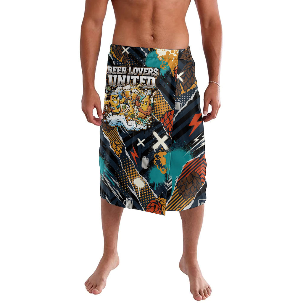 Beer Lovers United Brew Mode On Lavalava Retro Comic Beer Characters Clinking Glasses